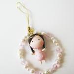 Mantou Angel Keychain Clay ( Pink )