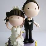 Wedding Clay Cake Topper - Standing On Top Of A..