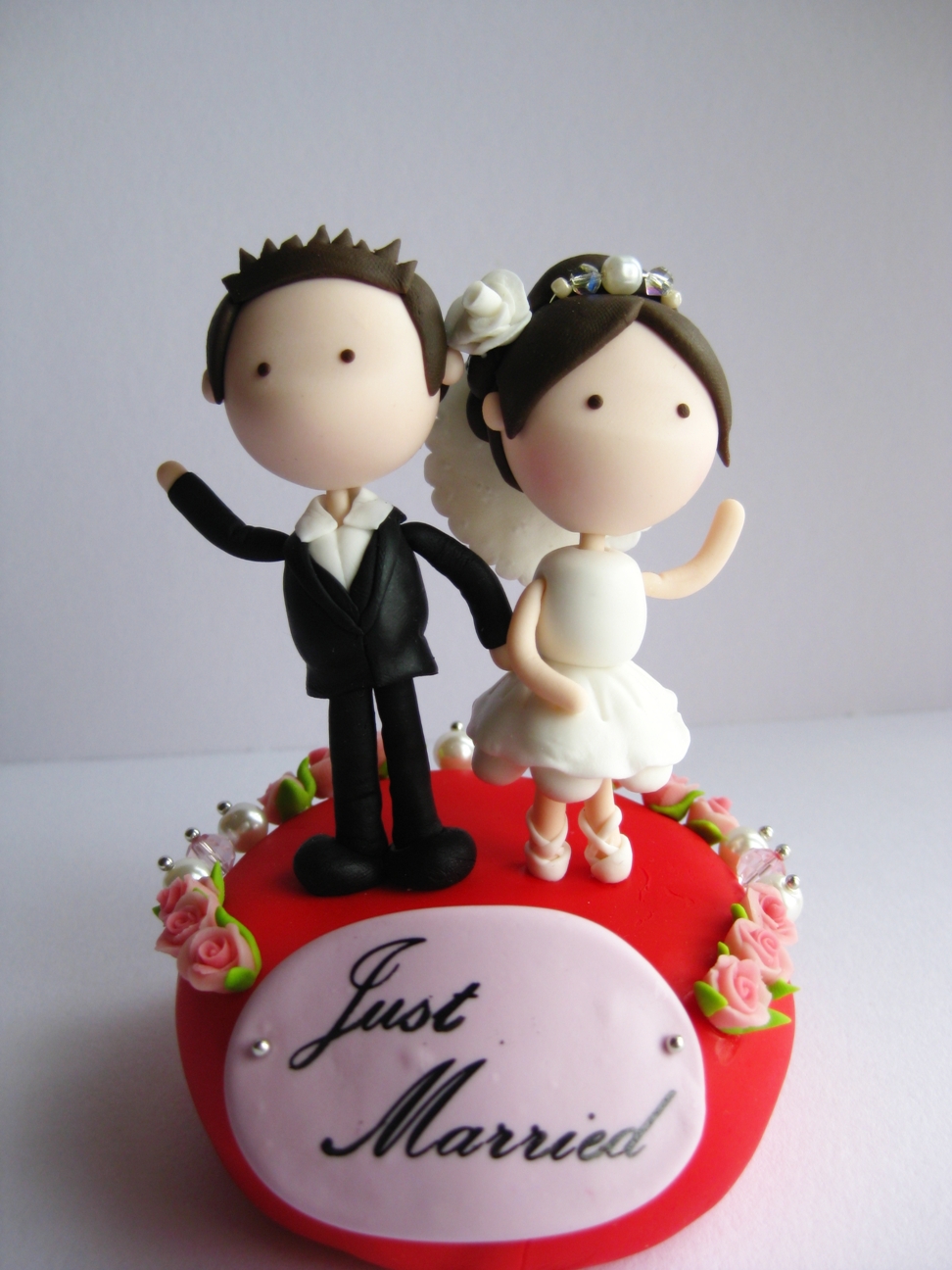 Wedding Clay Cake Topper Flower Decorative - (not Edible)